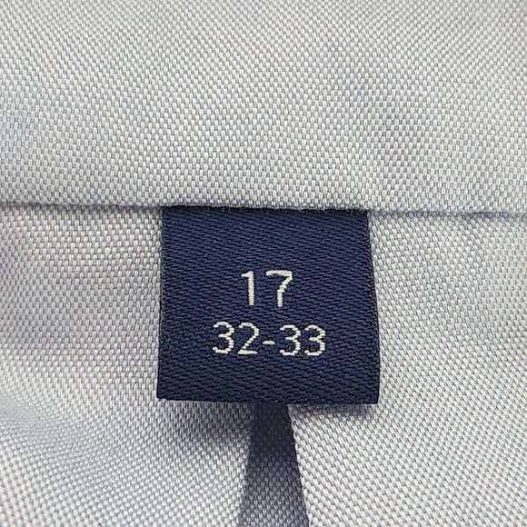 Stafford Light Blue Cotton Poly LS Micro Pinpoint Oxford Dress Shirt Sz 17 32-33 - Picture 16 of 16